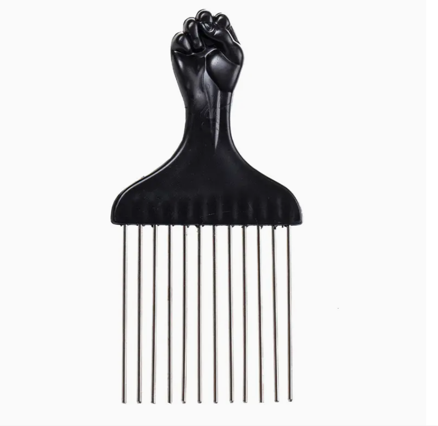 ΜΕΤΑΛΛΙΚΗ ΧΤΕΝΑ ΑΦΡΟ - WIDE TEETH AFRO COMB - Image 2