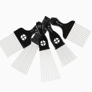 ΜΕΤΑΛΛΙΚΗ ΧΤΕΝΑ ΑΦΡΟ - WIDE TEETH AFRO COMB