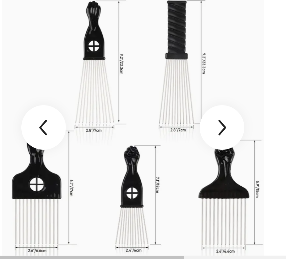 ΜΕΤΑΛΛΙΚΗ ΧΤΕΝΑ ΑΦΡΟ - WIDE TEETH AFRO COMB - Image 4