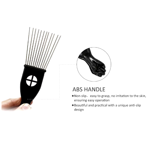 ΜΕΤΑΛΛΙΚΗ ΧΤΕΝΑ ΑΦΡΟ - WIDE TEETH AFRO COMB - Image 9