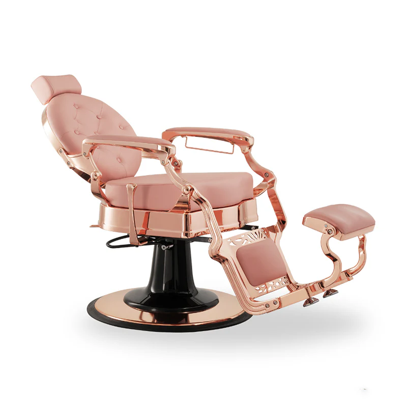 BARBER CHAIR PINK WITH GOLD ΚΑΡΕΚΛΑ ΚΟΥΡΕΙΟΥ ΡΟΖ - Image 3
