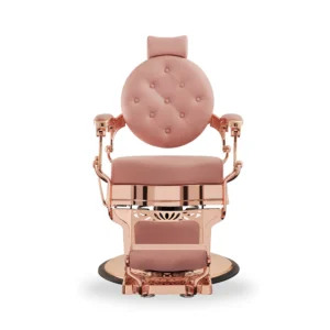 BARBER CHAIR PINK WITH GOLD ΚΑΡΕΚΛΑ ΚΟΥΡΕΙΟΥ ΡΟΖ