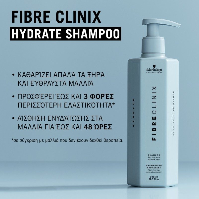 Schwarzkopf Professional Fibre Clinix Hydrate Shampoo 300ml - Image 2